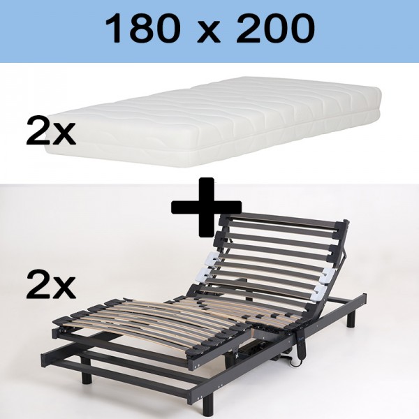 Pack Sommiers électrique et Matelas pocket 5 - 180 x 200 (2x90)