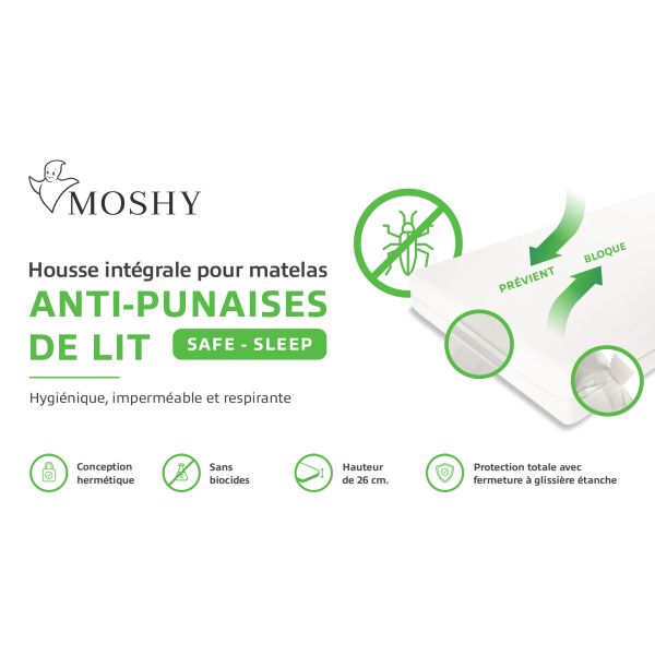 Housse intégrale anti-punaises de lit - Safe-sleep - Moshy