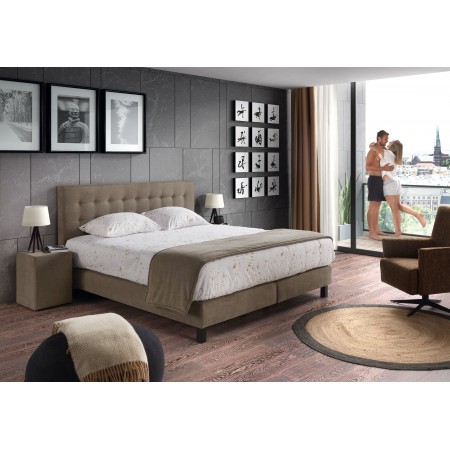 Boxspring Léa 2 personnes avec matelas pocket - Fixe 2